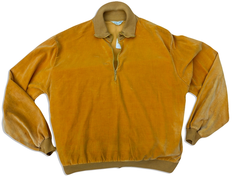 Elvis Presley Owned & Worn Gold Velour Shirt -- With COAs From Graceland Authenticated and the Elvis Presley Museum